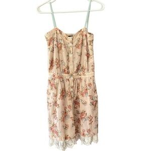 JASPAL cottage themed Button down floral print lace trimmed sundress